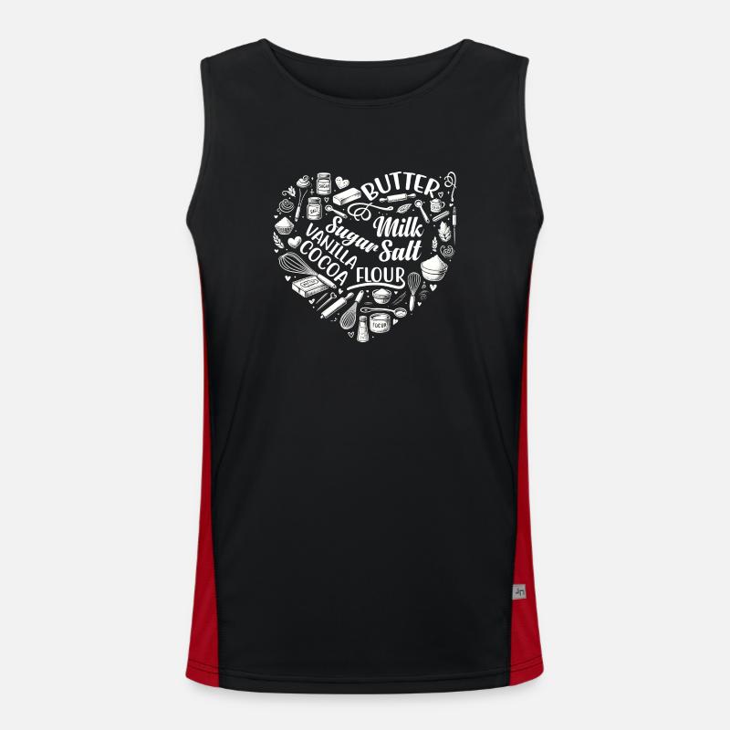 Heart Baking Pastry Baker Bread Bake Cake Bakers Men's Functional Contrast Tank Top 