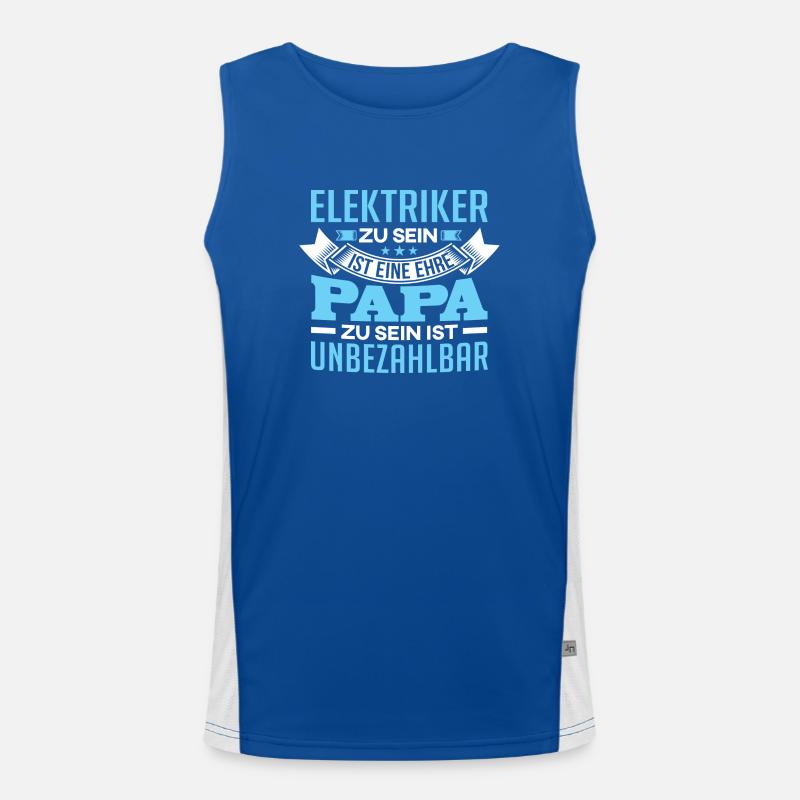 ELEKTRIKER - Papa Funktionelles Kontrast-Tank Top für Männer 