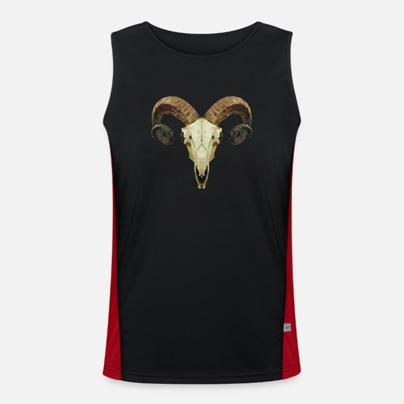 Widderschädel Funktionelles Kontrast-Tank Top für Männer 