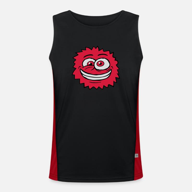 Monster verrücktes Comic Gesicht Funktionelles Kontrast-Tank Top für Männer 