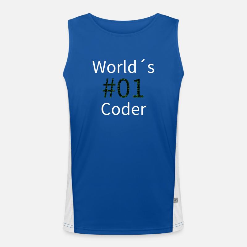 Worlds 01 Coder Men's Functional Contrast Tank Top 