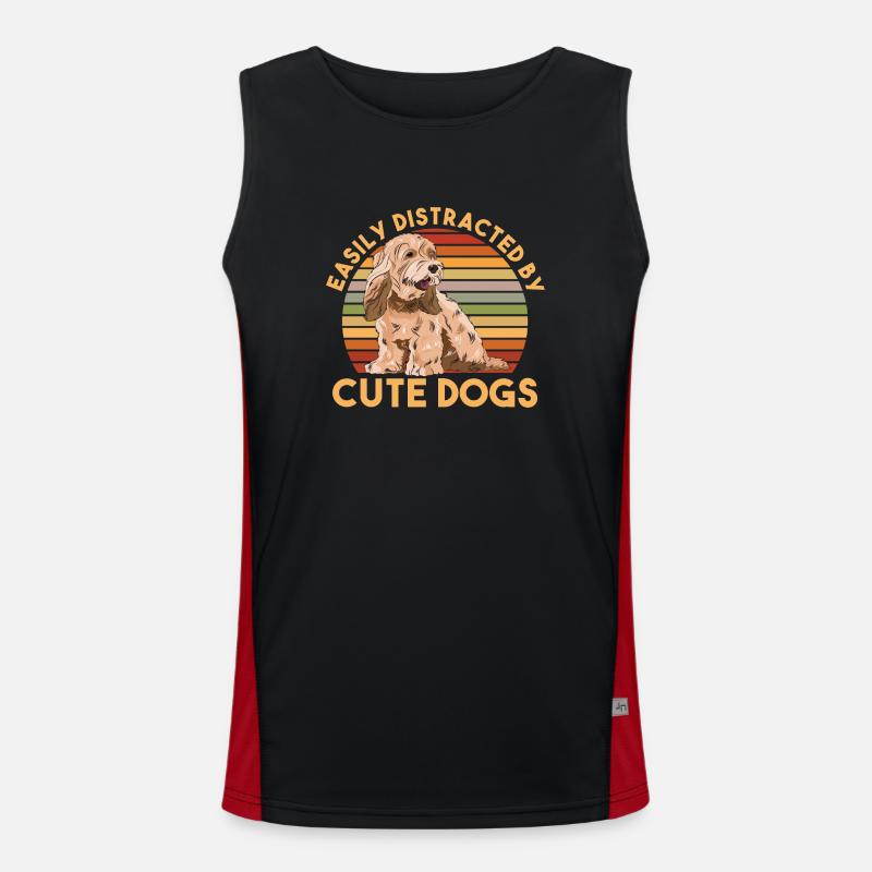 Cockapoo Hund Funktionelles Kontrast-Tank Top für Männer 