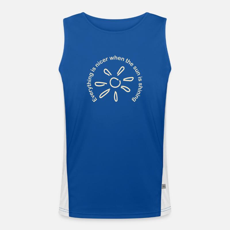 Sonne scheint Spruch Funktionelles Kontrast-Tank Top für Männer 