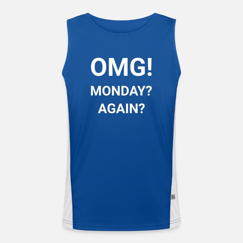 OMG Monday Again Men's Functional Contrast Tank Top 
