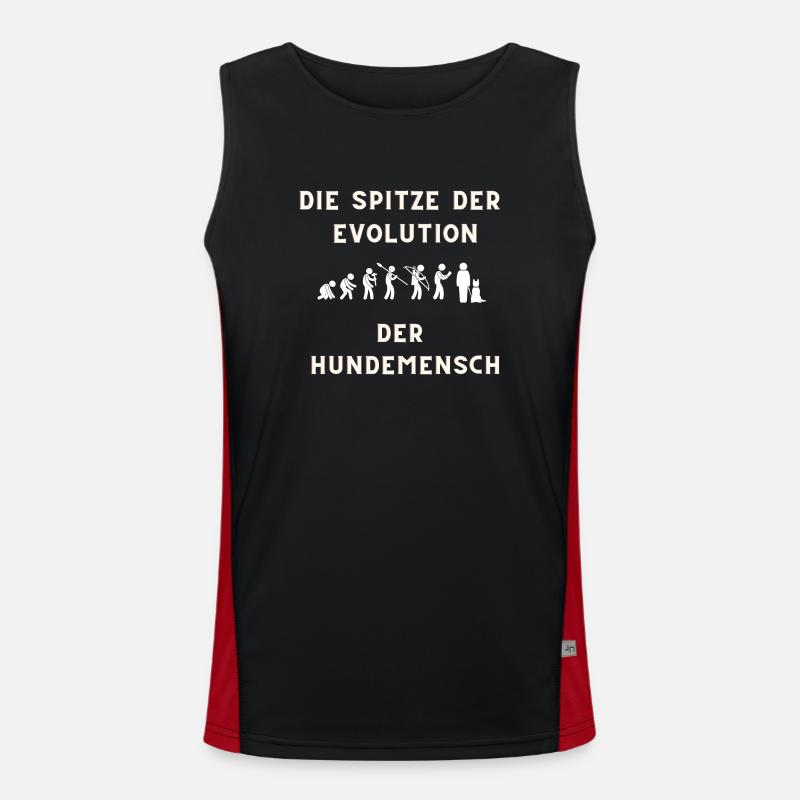 Die Evolution endet beim Hundemensch Funktionelles Kontrast-Tank Top für Männer 