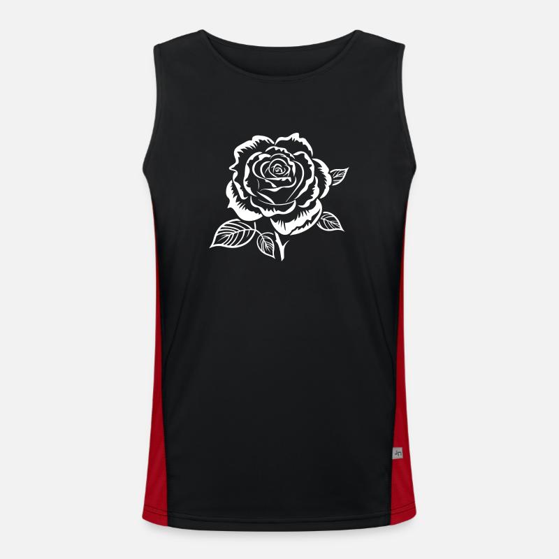 Weiße Rose Funktionelles Kontrast-Tank Top für Männer 