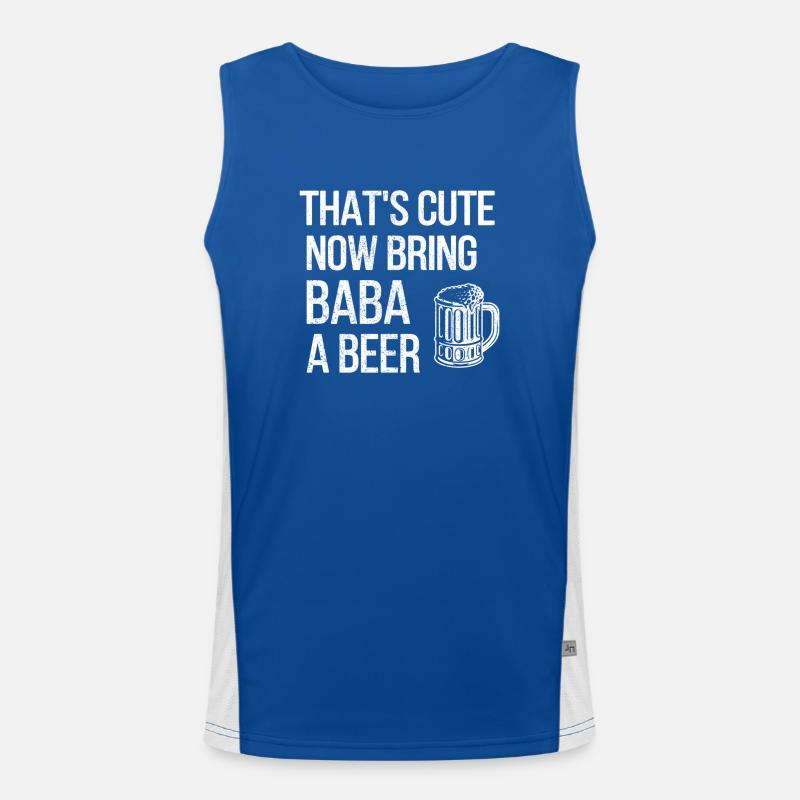 Bring Baba ein Bier Baba Opa Funktionelles Kontrast-Tank Top für Männer 