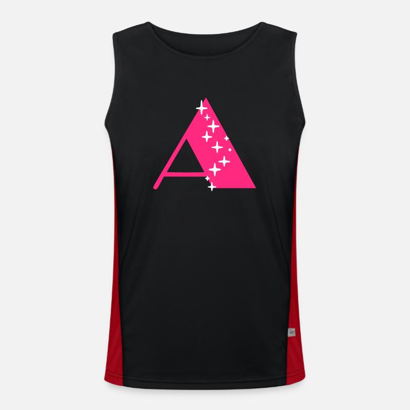 Buchstabe A Glitzer Funktionelles Kontrast-Tank Top für Männer 
