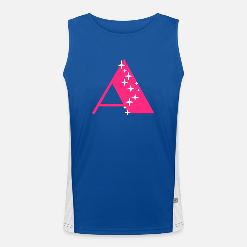 Buchstabe A Glitzer Funktionelles Kontrast-Tank Top für Männer 