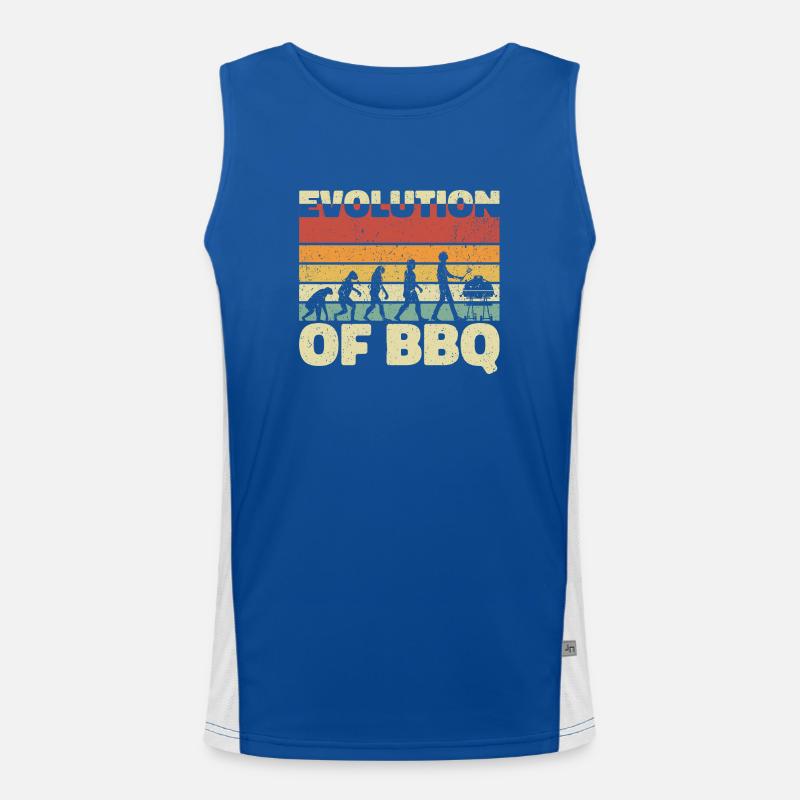 Evolution des BBQ - Grill Delight Geschenk Funktionelles Kontrast-Tank Top für Männer 