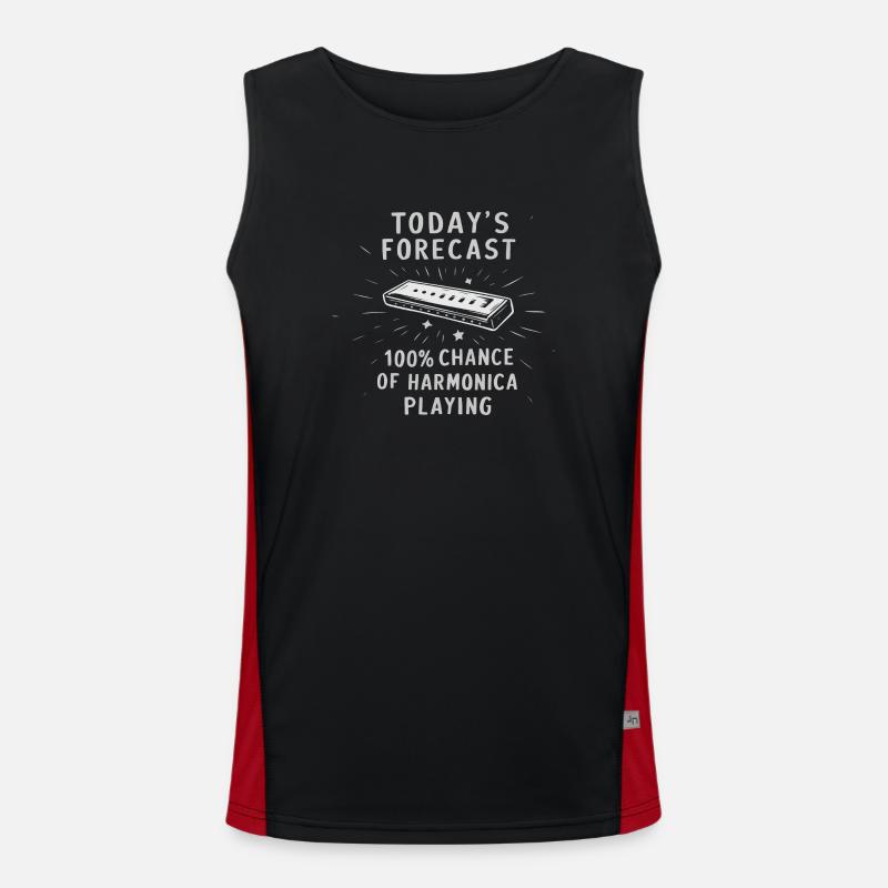 Harmonica Playing Gift Men's Functional Contrast Tank Top 