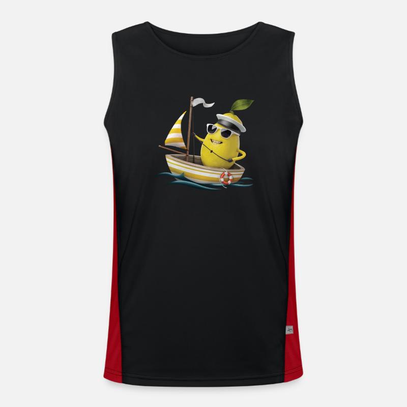Obst Zitrone Bootfahren Geschenk Funktionelles Kontrast-Tank Top für Männer 