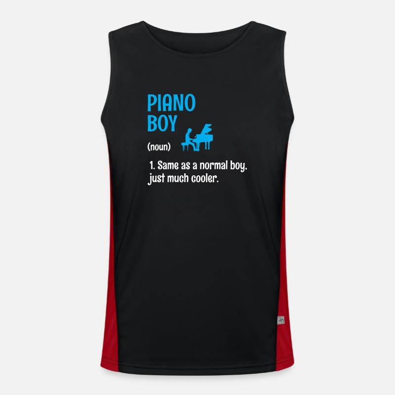 Piano Boy Wie Ein Normaler Junge, Nur viel Cooler Pi Funktionelles Kontrast-Tank Top für Männer 