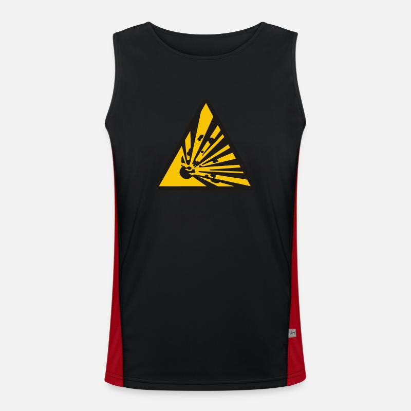 exploding - Men's Functional Contrast Tank Top  - black/red