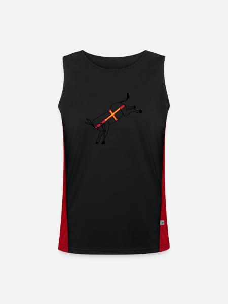 guernseydonkey - Men's Functional Contrast Tank Top  - black/red - Front