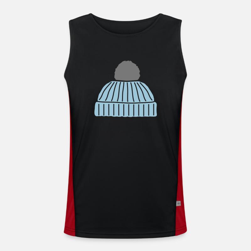 Hat, bobble hat 2 colors Men's Functional Contrast Tank Top 