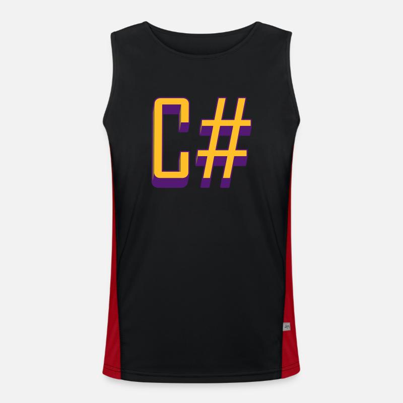 Programming Languages: C# / C sharp (Classic) Men's Functional Contrast Tank Top 