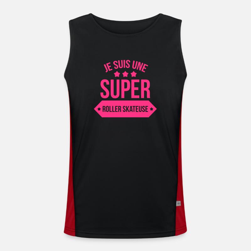 Super Roller Skateuse / Roller Skating - Men's Functional Contrast Tank Top  - black/red