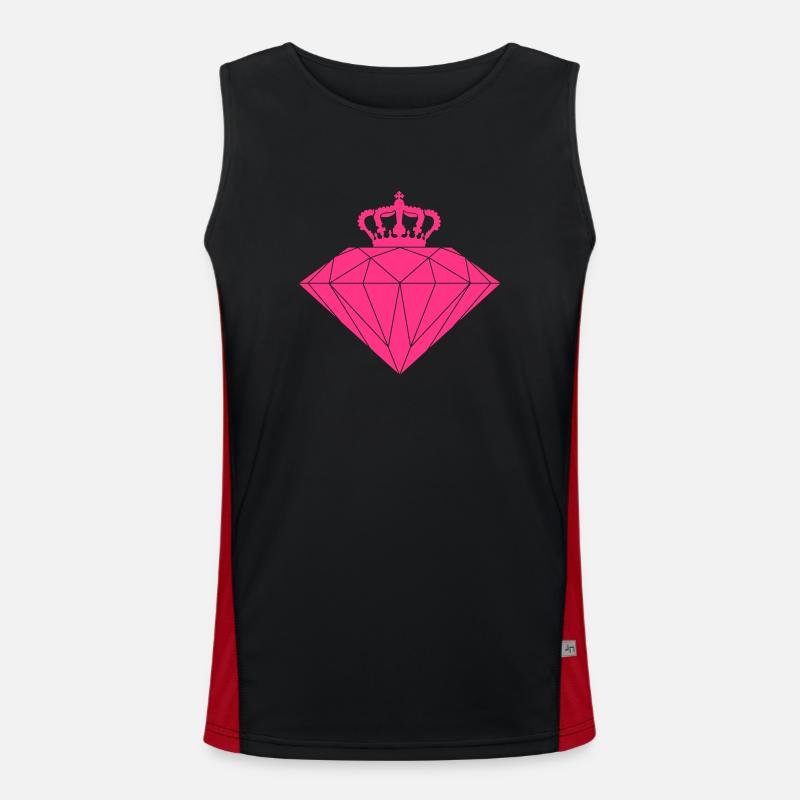 diamond_crown_dc6 Men's Functional Contrast Tank Top 