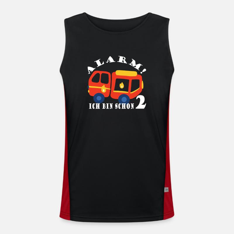 Alarm ich bin schon 2 Feuerwehr Funktionelles Kontrast-Tank Top für Männer 