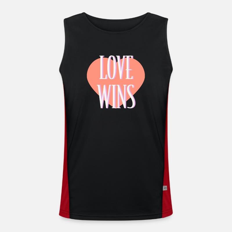 Love Wins Design Men's Functional Contrast Tank Top 