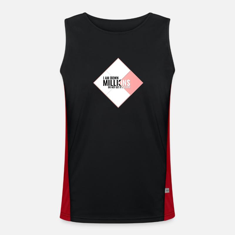 I Am Down Millions - Tile Shapes White and Pink Men's Functional Contrast Tank Top 