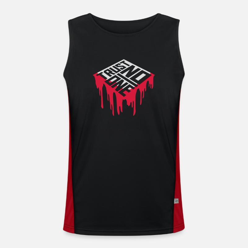 trust no one quote Men's Functional Contrast Tank Top 