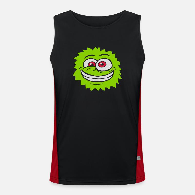 Hairy monster crazy face Men's Functional Contrast Tank Top 