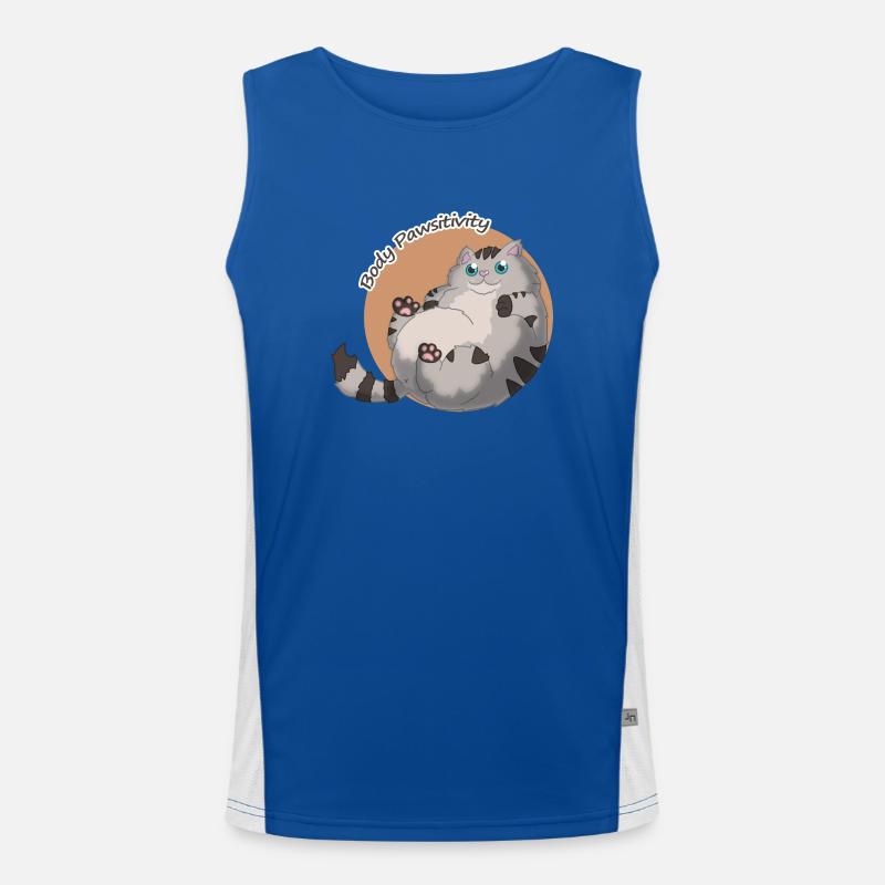 Corps Pawsitivité Chat orange Débardeur respirant contrasté Homme 