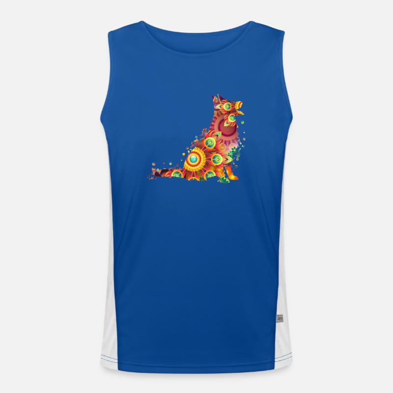 German Shepherd Deutscher Schäferhund Funktionelles Kontrast-Tank Top für Männer 