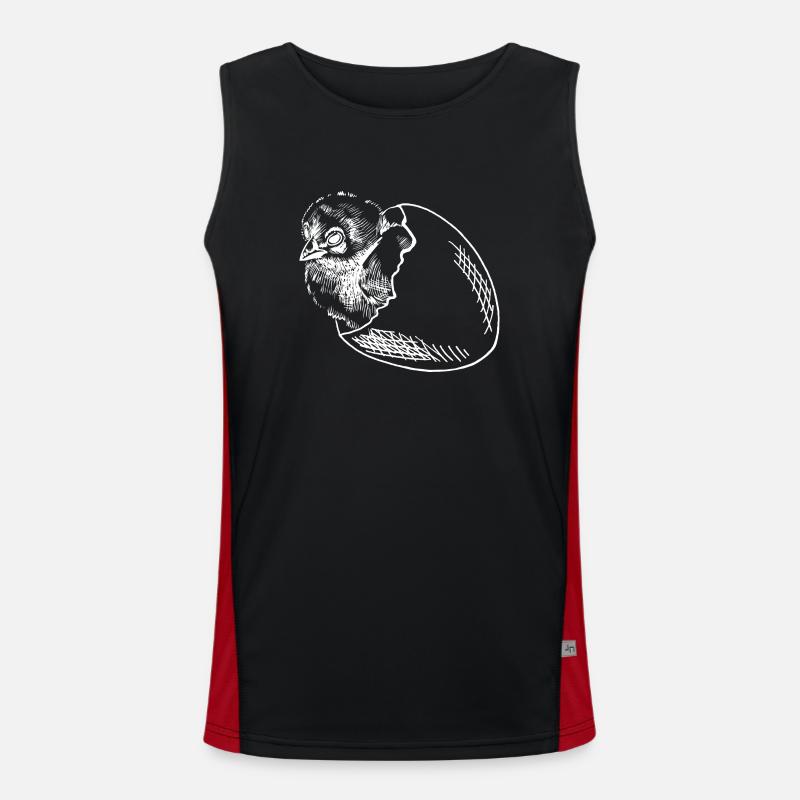 Chicks hatch egg - Men's Functional Contrast Tank Top  - black/red