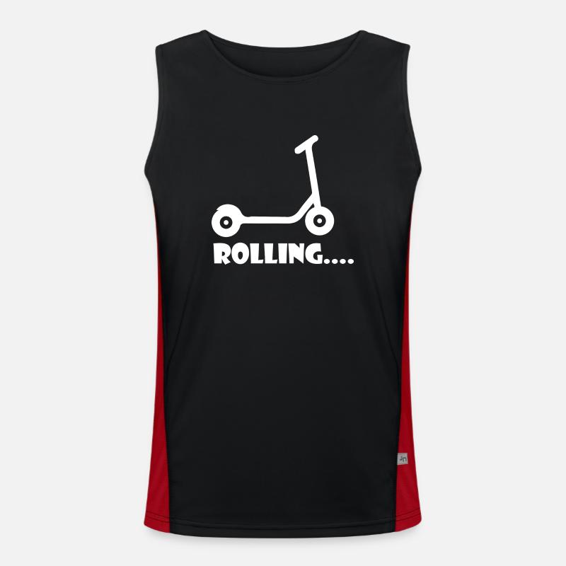 E-Scooter Roller Scooter - Men's Functional Contrast Tank Top - black/red