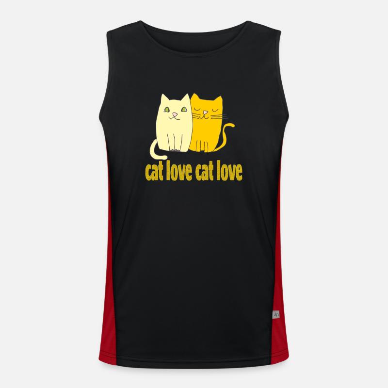 cat love Funktionelles Kontrast-Tank Top für Männer 