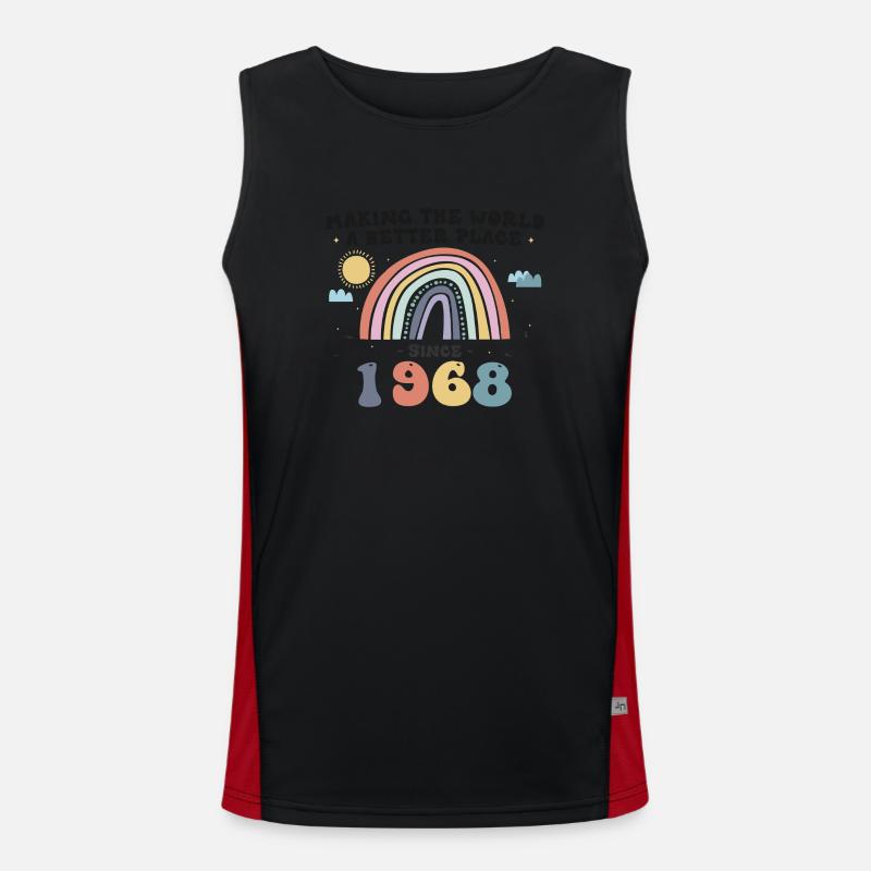 Die Welt seit 1968 besser machen, Niedlich Funktionelles Kontrast-Tank Top für Männer 