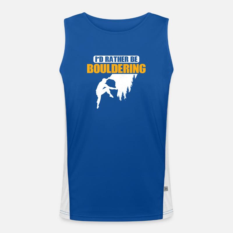 I'd Rather Be Bouldering Climbing Boulder Men's Functional Contrast Tank Top 
