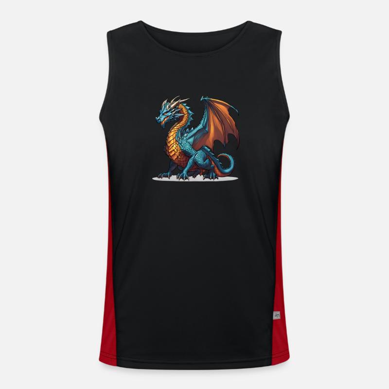 Fantasy Dragon Funktionelles Kontrast-Tank Top für Männer 