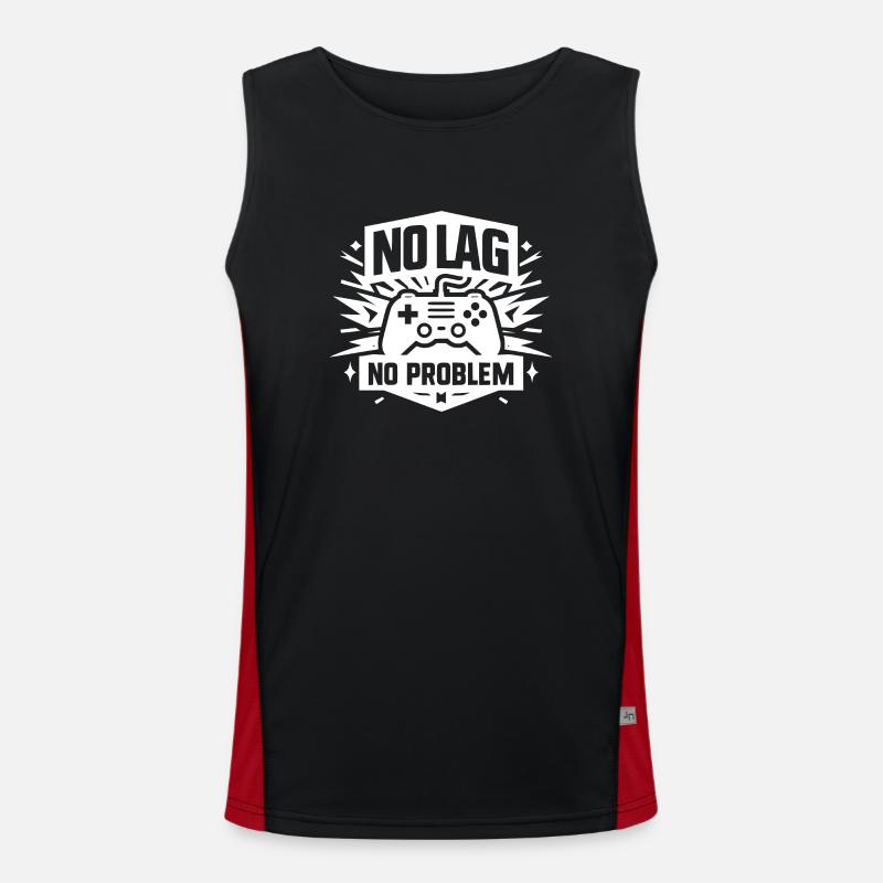 No Lag No Problem - Men's Functional Contrast Tank Top  - black/red