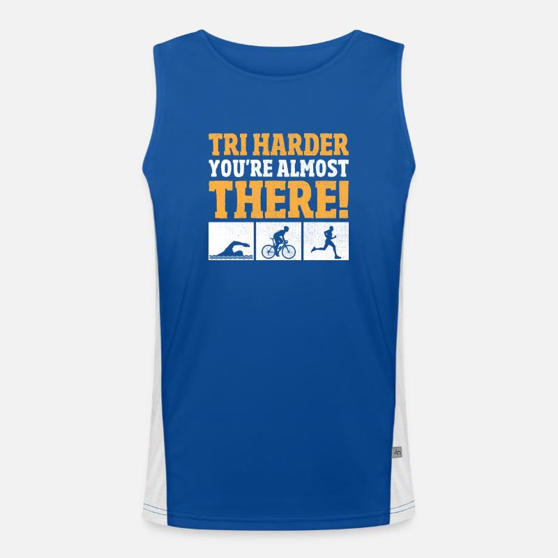 Tri Härter, du bist fast da Triathlet Triathlo Funktionelles Kontrast-Tank Top für Männer 
