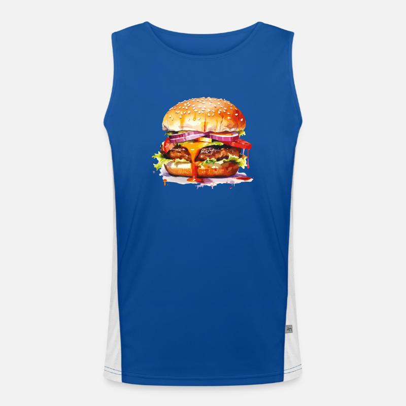 burger Funktionelles Kontrast-Tank Top für Männer 