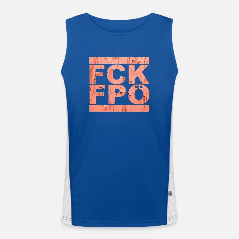 FCK FPÖ - Zeichen setzen gegen Rechts Funktionelles Kontrast-Tank Top für Männer 