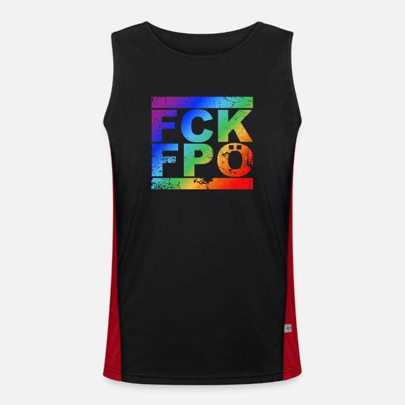FCK FPÖ - Zeichen setzen gegen Rechts Funktionelles Kontrast-Tank Top für Männer 