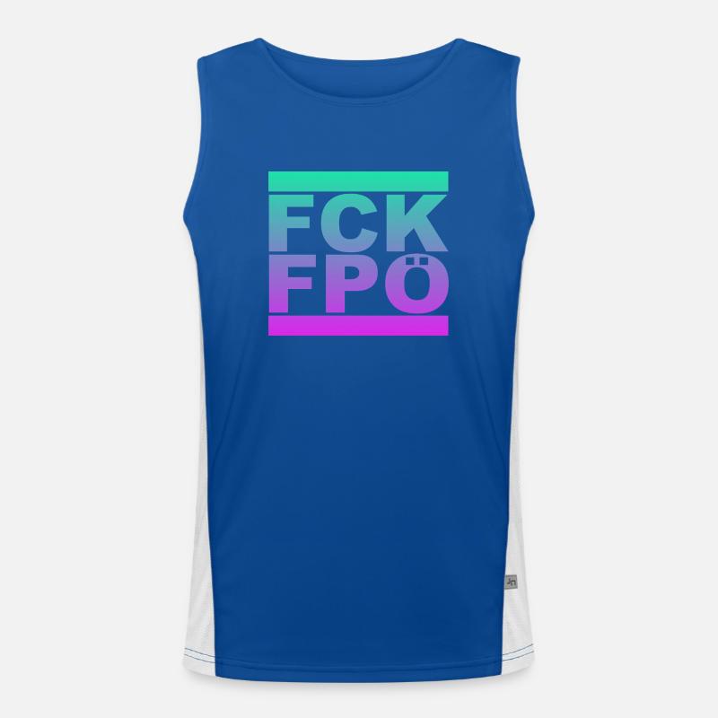 FCK FPÖ - Zeichen setzen gegen Rechts Funktionelles Kontrast-Tank Top für Männer 