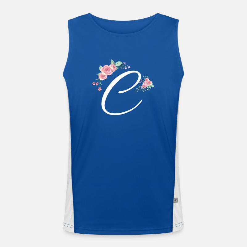Buchstabe c Blumen Funktionelles Kontrast-Tank Top für Männer 