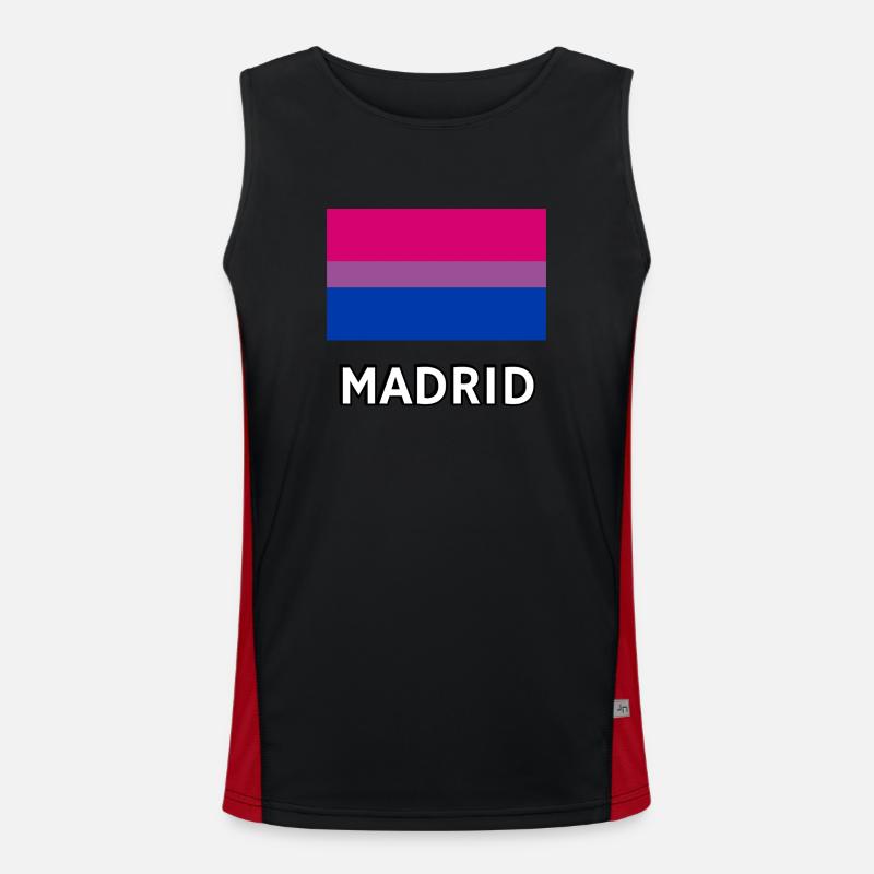 Drapeau de la Bi Pride Madrid Débardeur respirant contrasté Homme 