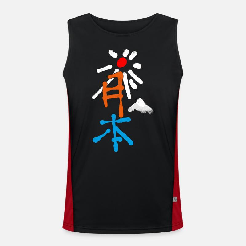 Japan / Kanji Mit Sonne & Berg Funktionelles Kontrast-Tank Top für Männer 