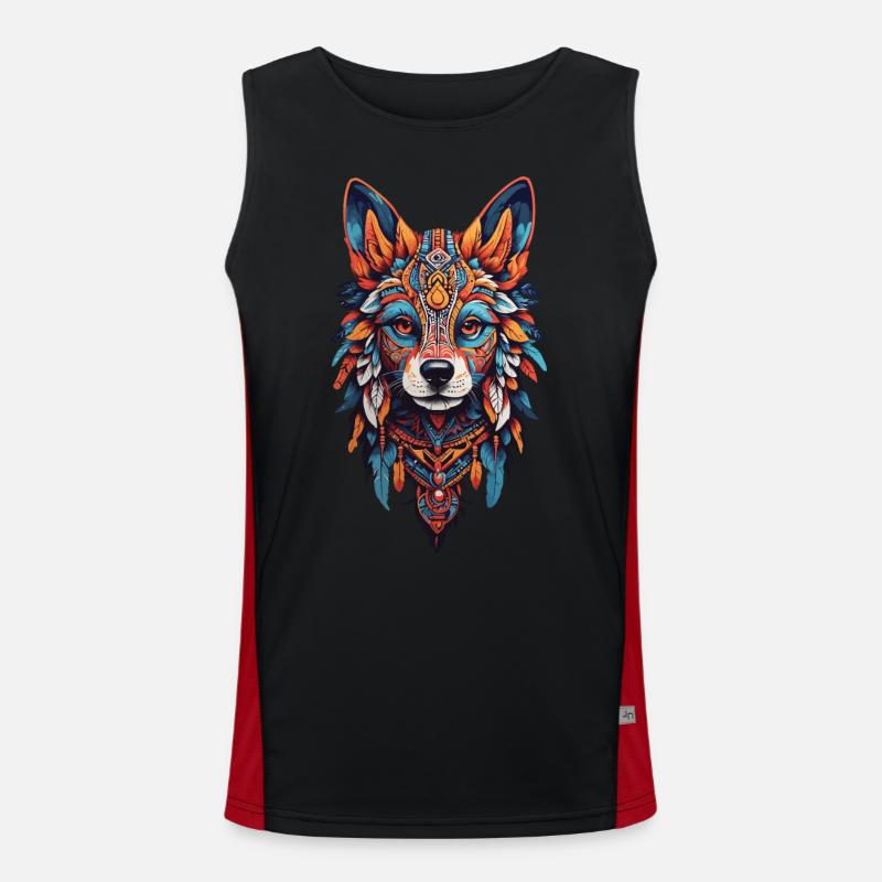 de chien chaman Bohème Design Débardeur respirant contrasté Homme 