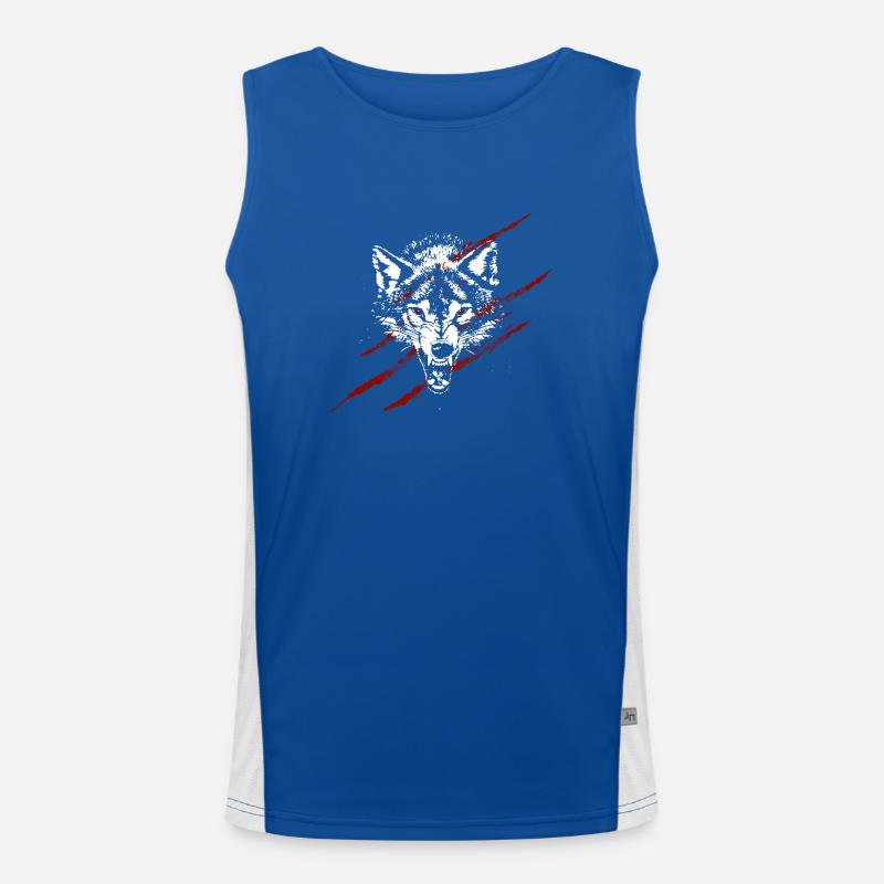 Angry wolf Funktionelles Kontrast-Tank Top für Männer 