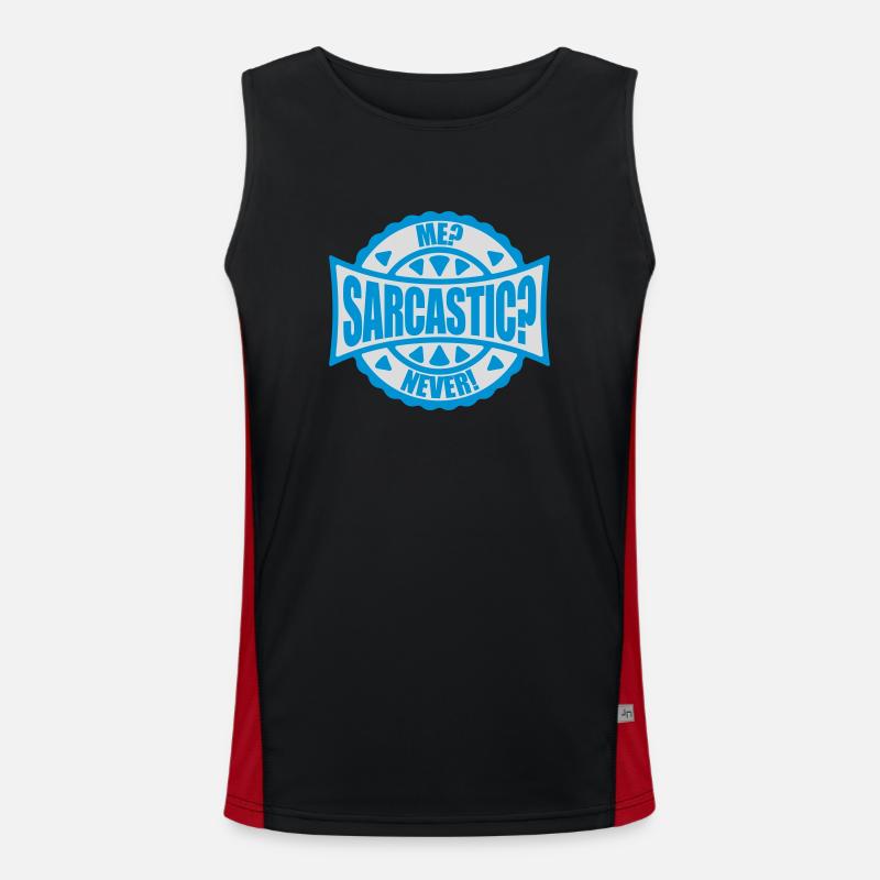 me sarcastic never Zitat Funktionelles Kontrast-Tank Top für Männer 
