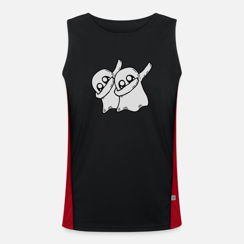 2 Dabbing Ghosts Friends - Men's Functional Contrast Tank Top  - black/red