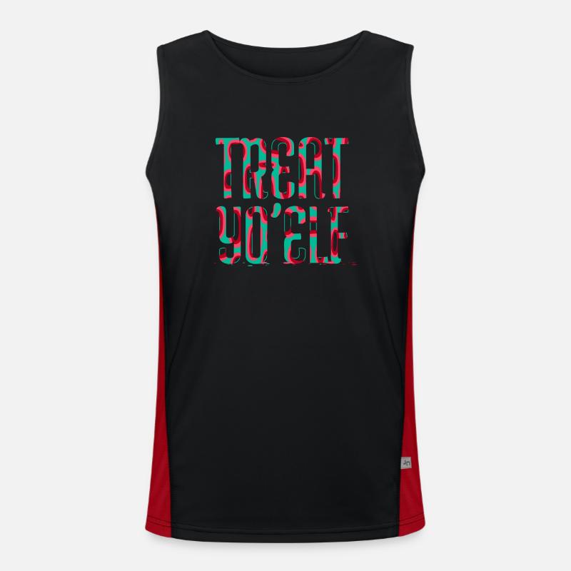 Funny present idea Bubaprints Christmas Beard Men's Functional Contrast Tank Top 